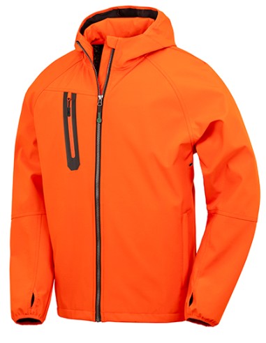 RES-R909X-3-Layer Recycled Printable Hooded Casual Softshell Jacket
